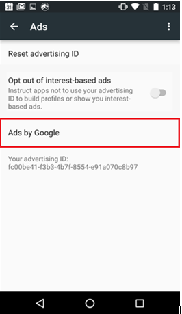 अब ‘Ads By Google’ पर टैप करें